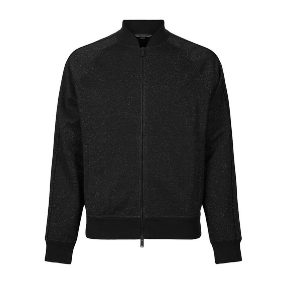 John Varvatos Collection Men's Jude Bomber Jacket Metallic Fiber Shell Black 2XL - Picture 4 of 6